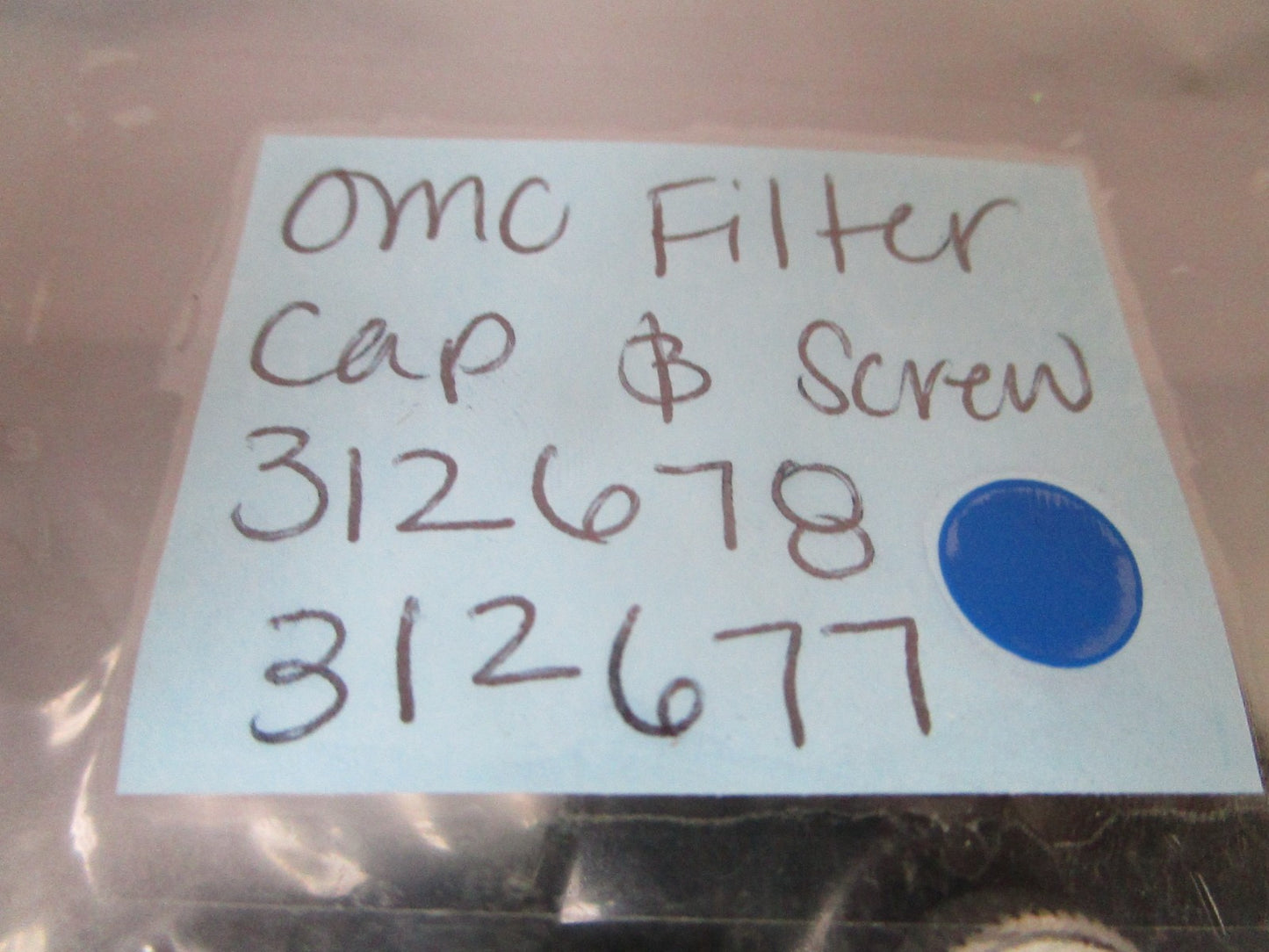 NEW OEM 312678 312677 OMC Johnson Evinrude Filter Cap & Screw 0810