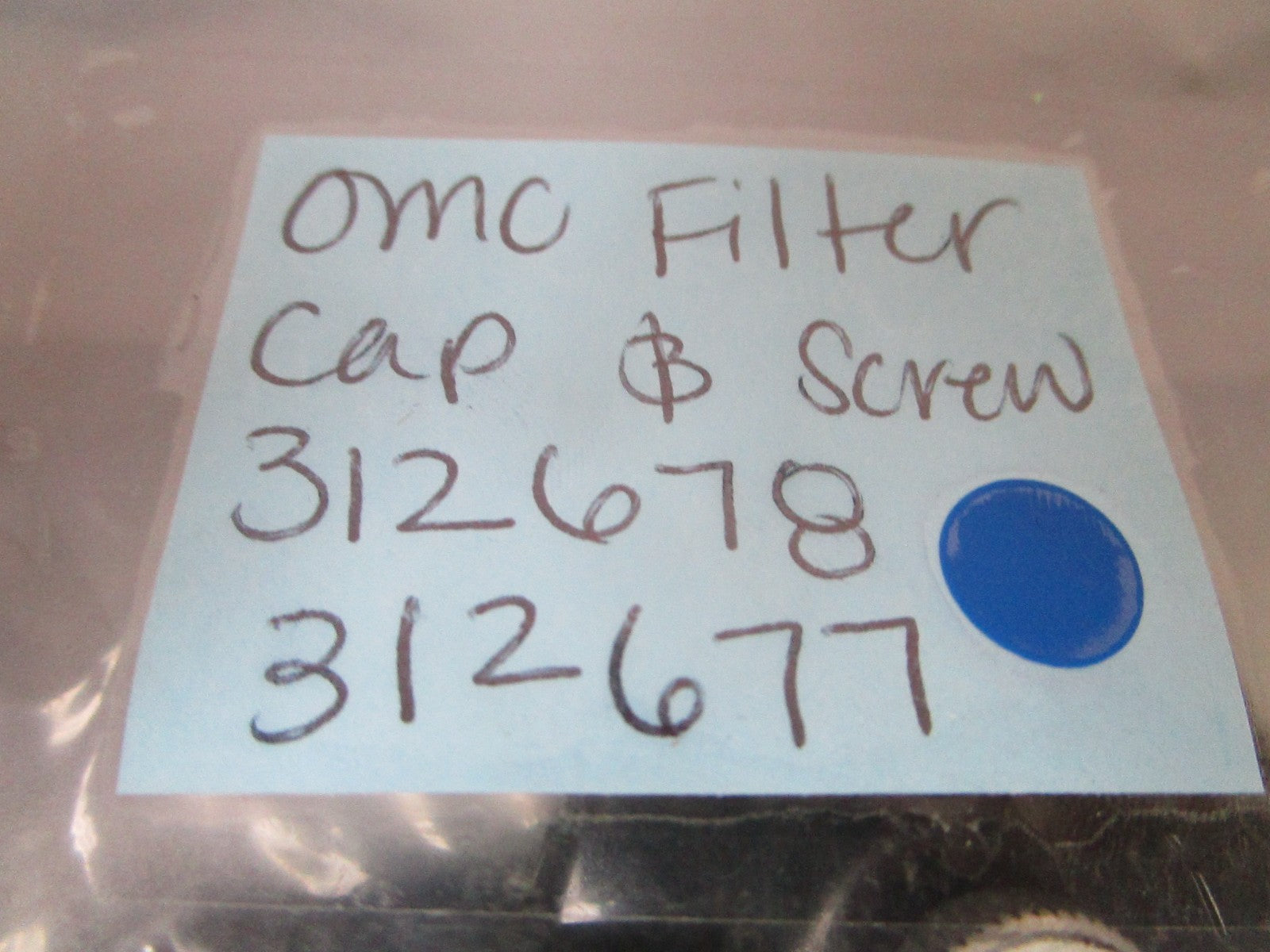 NEW OEM 312678 312677 OMC Johnson Evinrude Filter Cap & Screw 0810