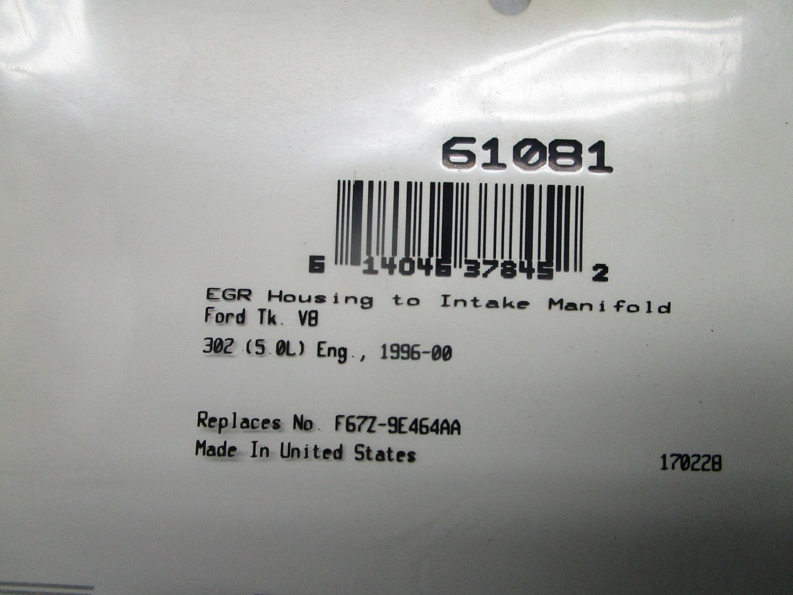 *NEW* 0810 Fel-Pro Throttle Body Gasket 61081