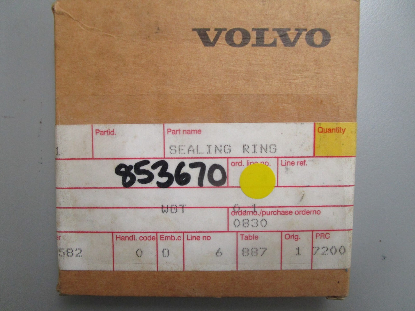 *NEW OEM* 0810 Volvo Penta Sealing Ring 853670