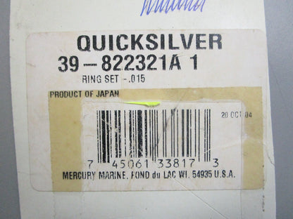 *NEW OEM* 0820 Mercury Quicksilver 4 Piston Ring Set 39-822321A1