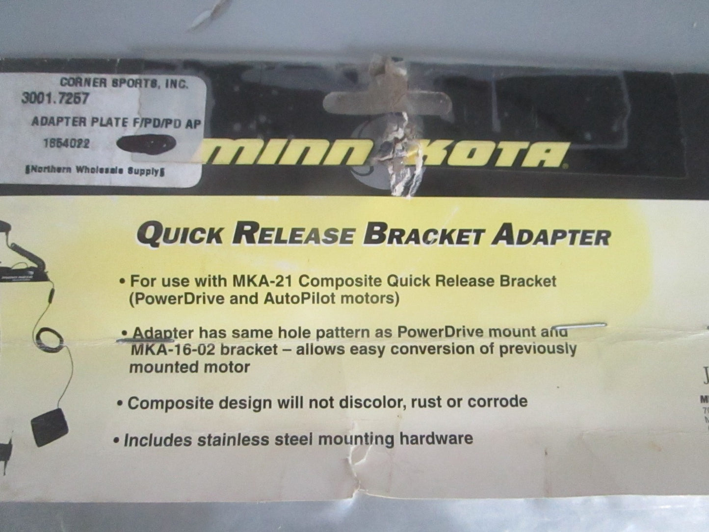 NEW OEM 1854022 237-5326 Minn Kota Quick Release Bracket Adapter 0820