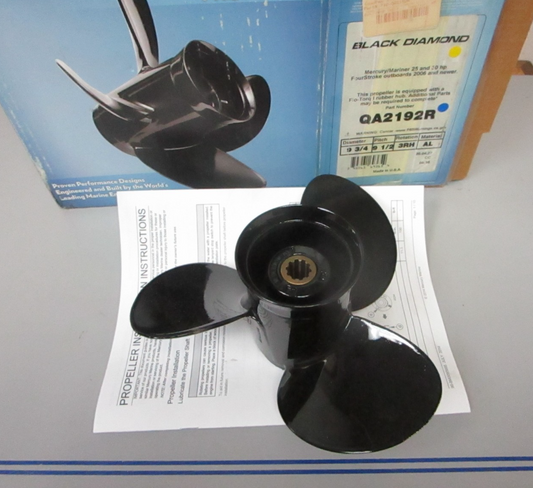 *NEW OEM* 0720 Mercury Black Diamond RH Aluminum 9¾ x 9½ Propeller QA2192R