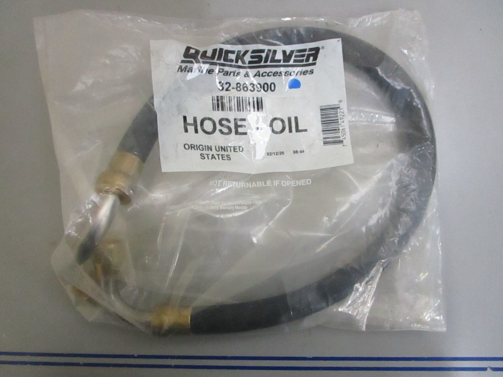 *NEW OEM* 0820 Mercury Quicksilver Oil Hose 32-863900