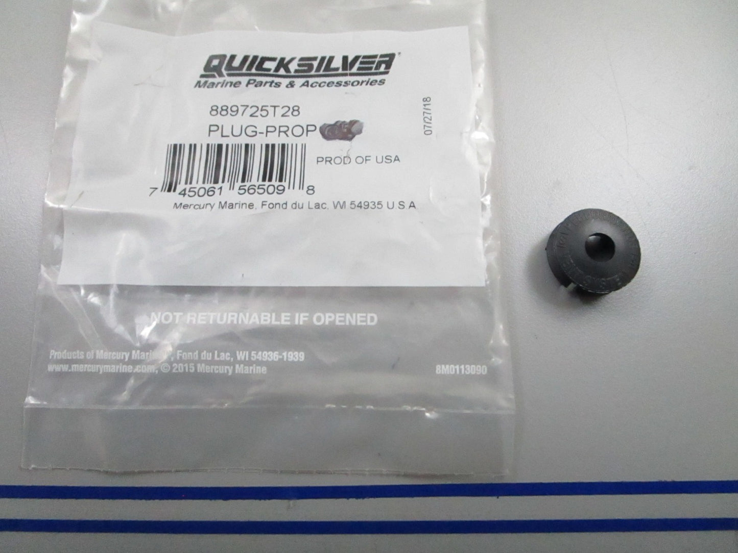 *NEW OEM* 0810 Mercury Quicksilver Prop Plug 889725T28