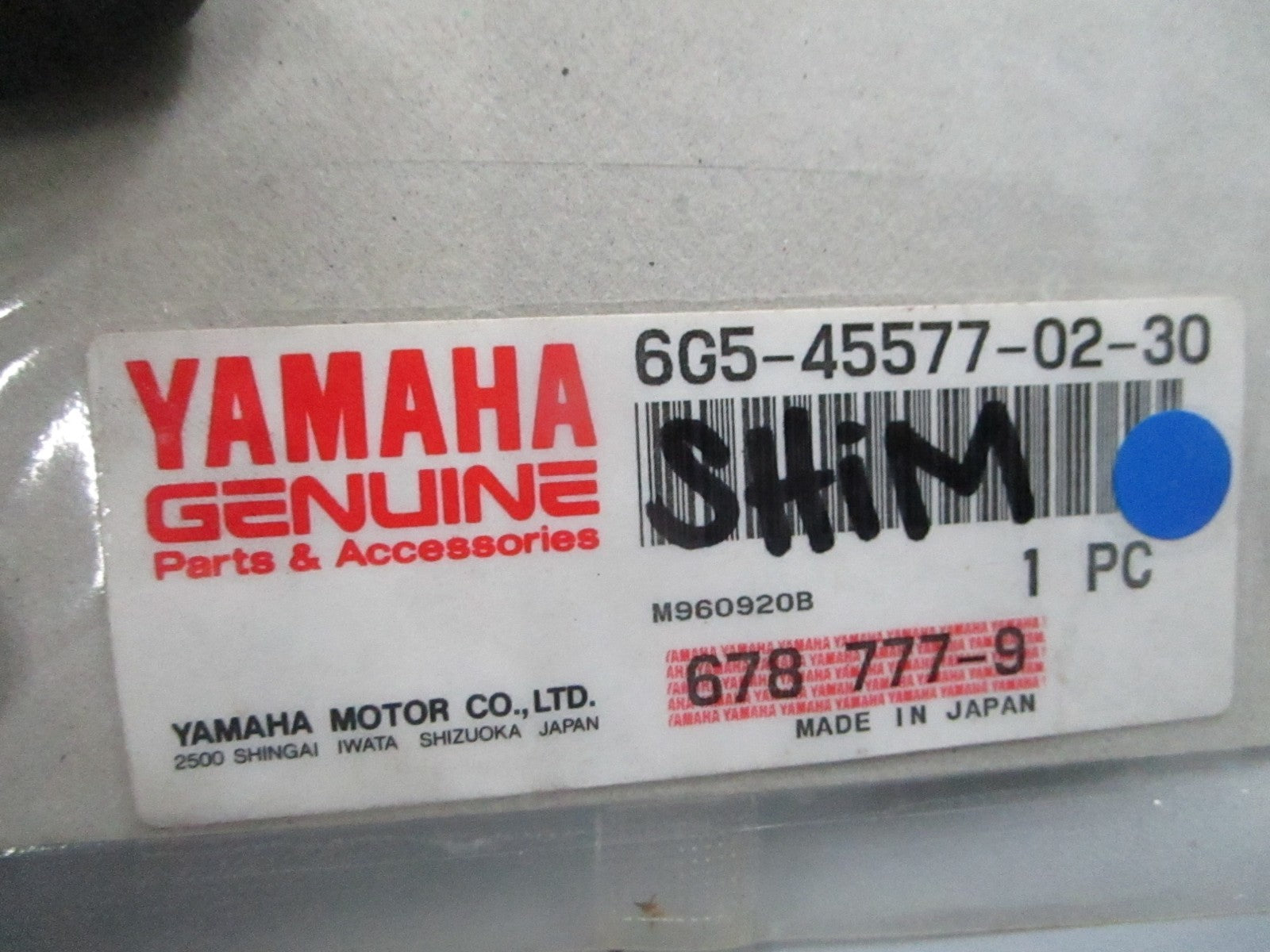 *NEW OEM* 0810 Yamaha Shim 6G5-45577-02-30