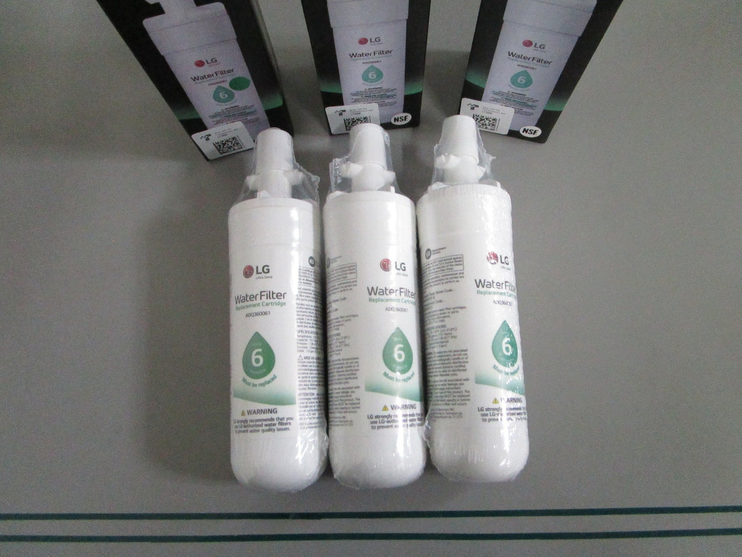 LG NEW OEM LT700P ADQ36006101 Refrigerator Water Filter Lot of 3 NOS 0820