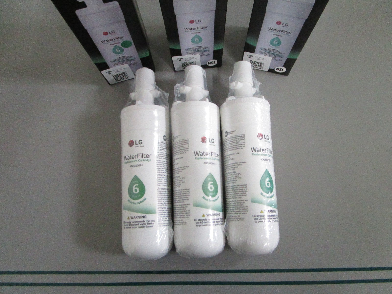 LG NEW OEM LT700P ADQ36006101 Refrigerator Water Filter Lot of 3 NOS 0820
