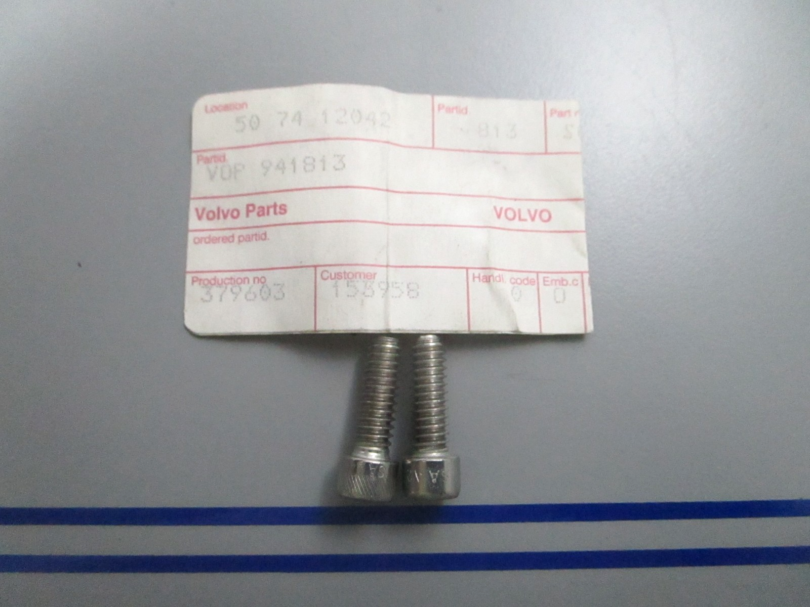 *NEW OEM* (LOT OF 2) 0810 Volvo Penta Hexagon Socket Screw 941813