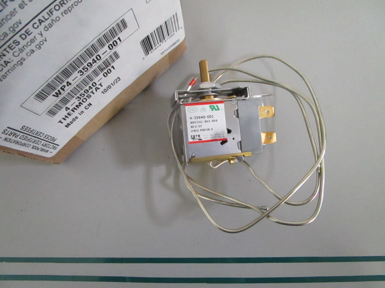 NEW OEM WP4-35940-001 Whirlpool Thermostat 0820