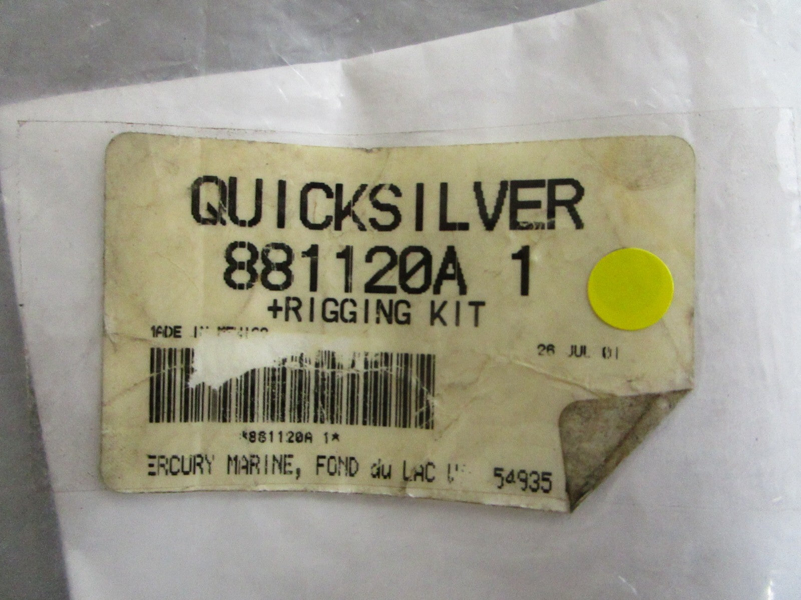 *NEW OEM* 0810 Mercury Quicksilver Rigging Kit 881120A1