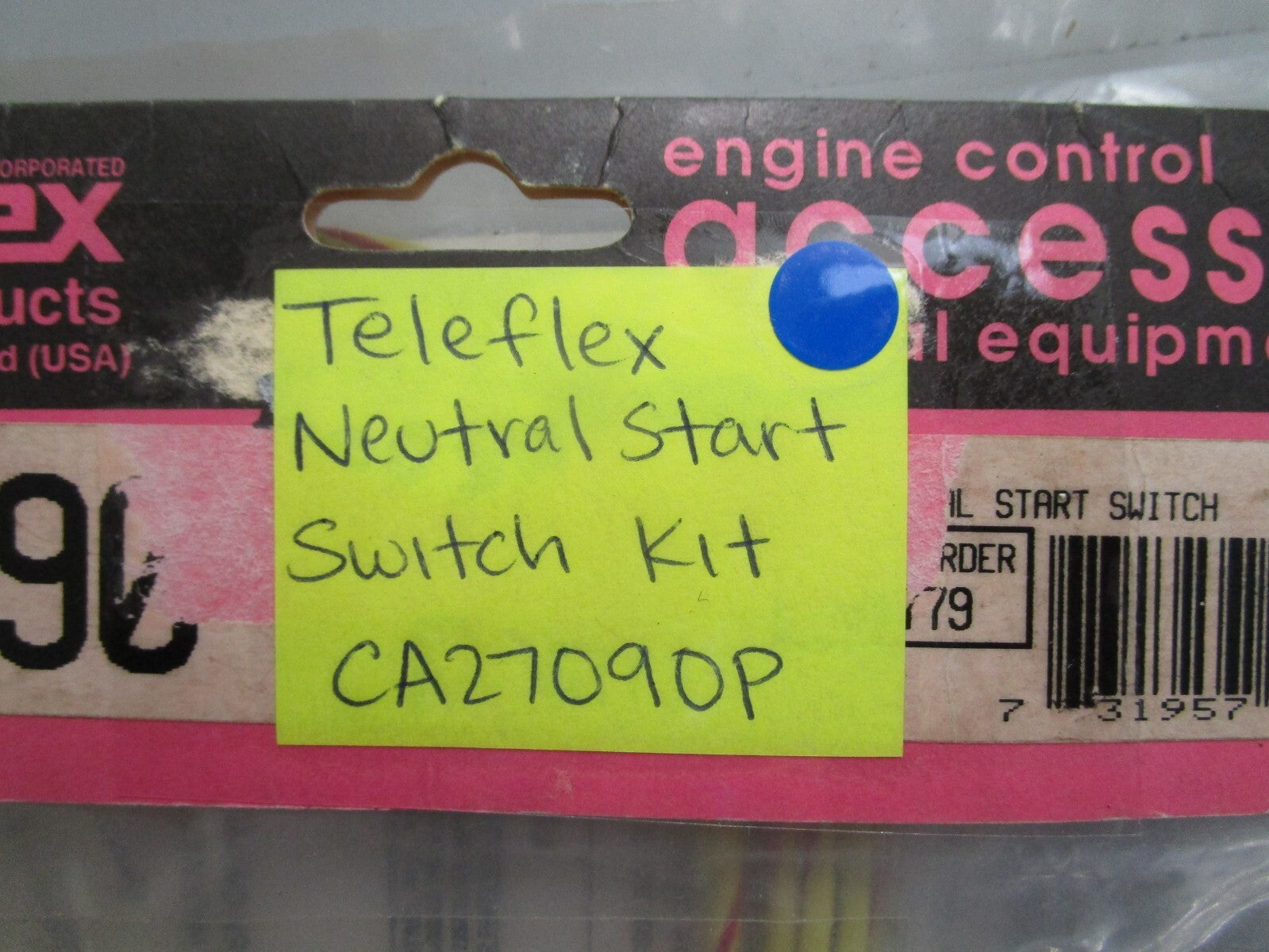 *NEW* 0820 Teleflex Neutral Start Switch Kit CA27090P