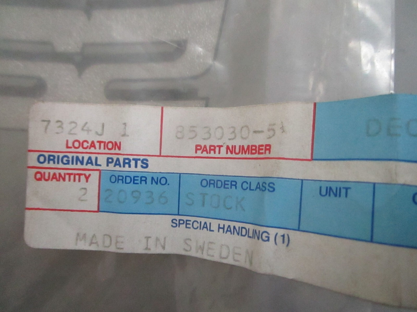 *NEW OEM* 0820 Volvo Penta Decal 853030