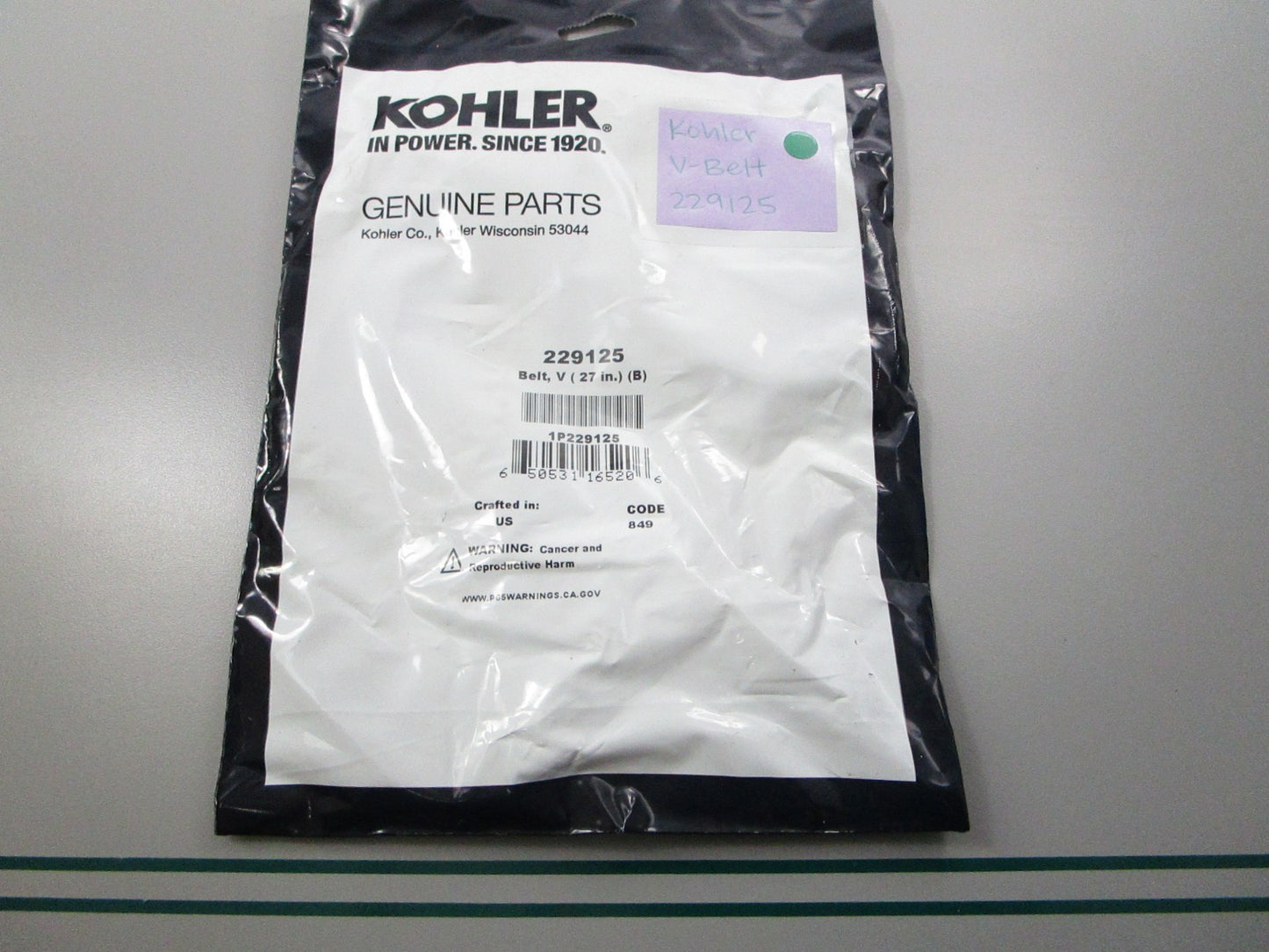 NEW OEM 229125 Kohler V-Belt 0810