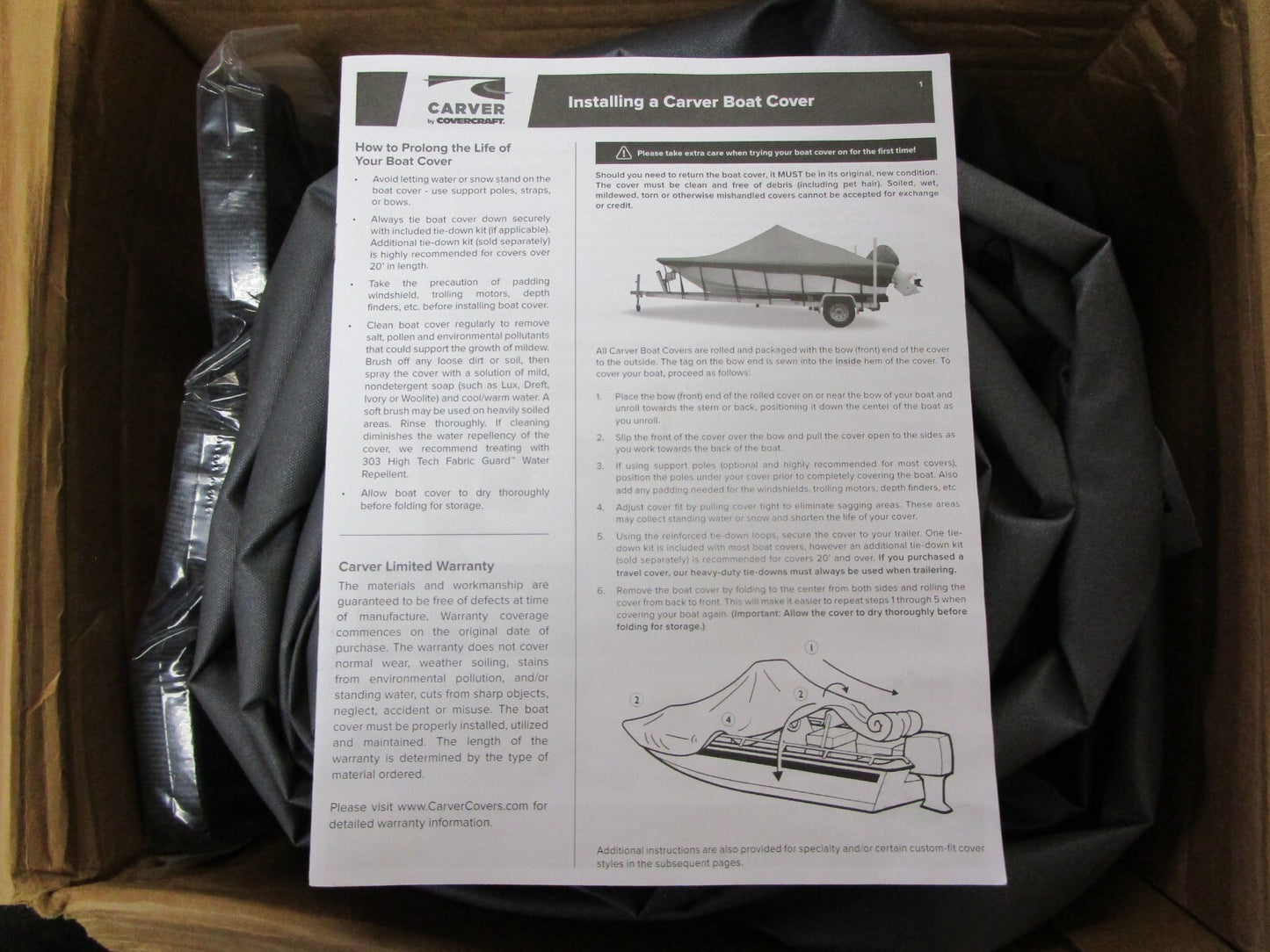 *NEW* 0720 Carver WOTC-23 PF Over The Tower Cover & Tie Down Kit 82123S-01