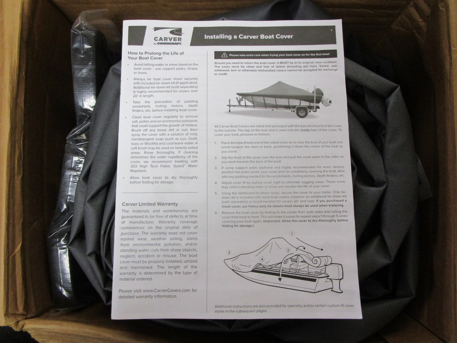 *NEW* 0720 Carver WOTC-23 PF Over The Tower Cover & Tie Down Kit 82123S-01