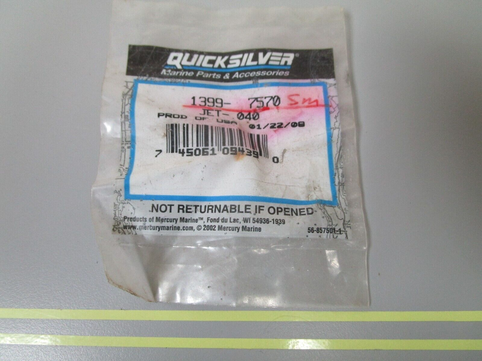 *NEW OEM* 0810 Mercury Quicksilver .040 Jet 1399-7570