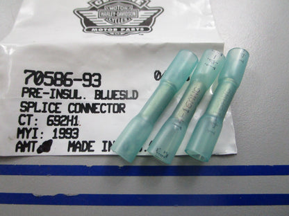 *NEW OEM* (LOT OF 3) 0810 Harley Davidson Blue Solid Splice Connector 70586-93