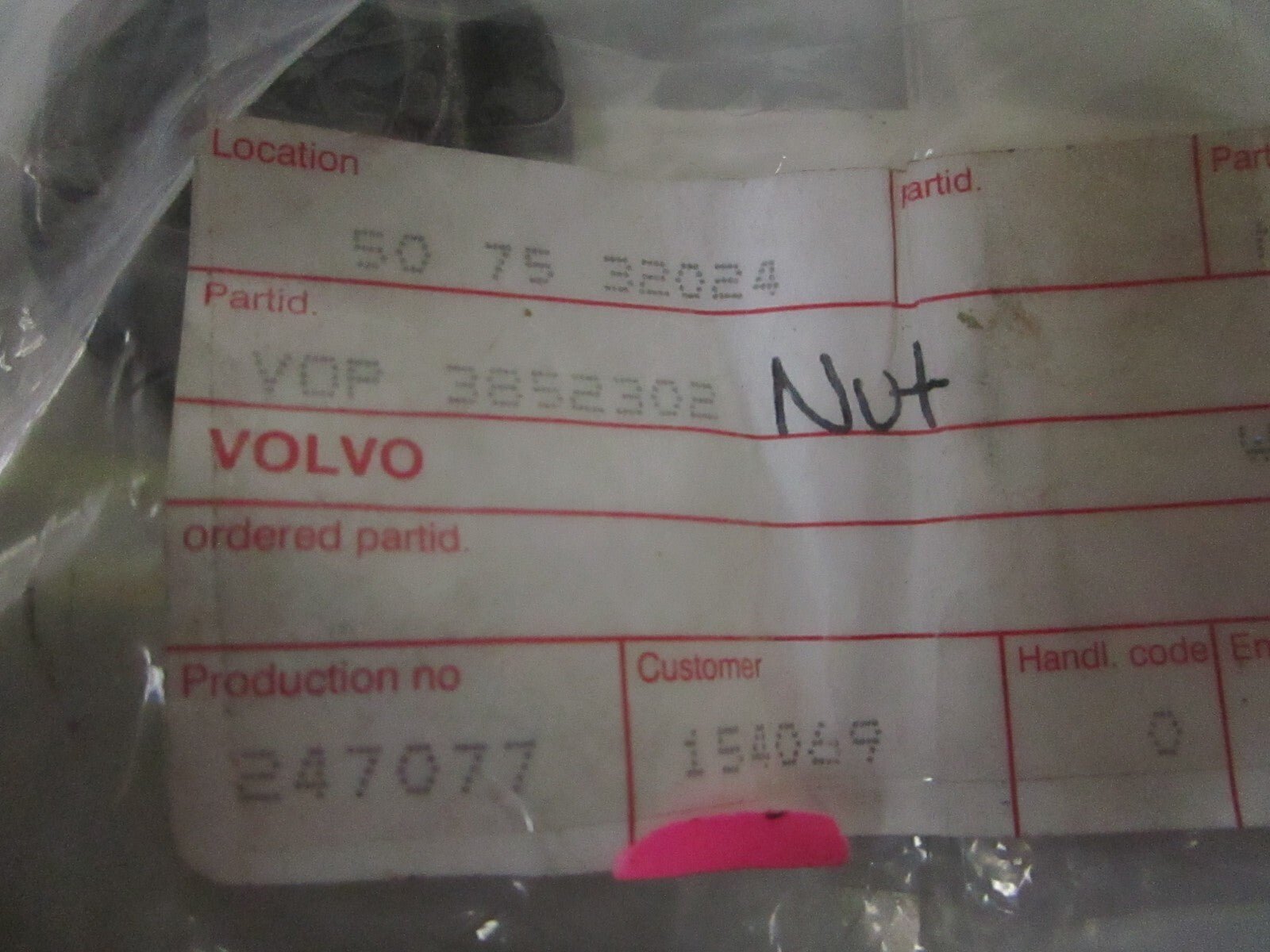 *NEW OEM* 0750 Volvo Penta NUT 3852302