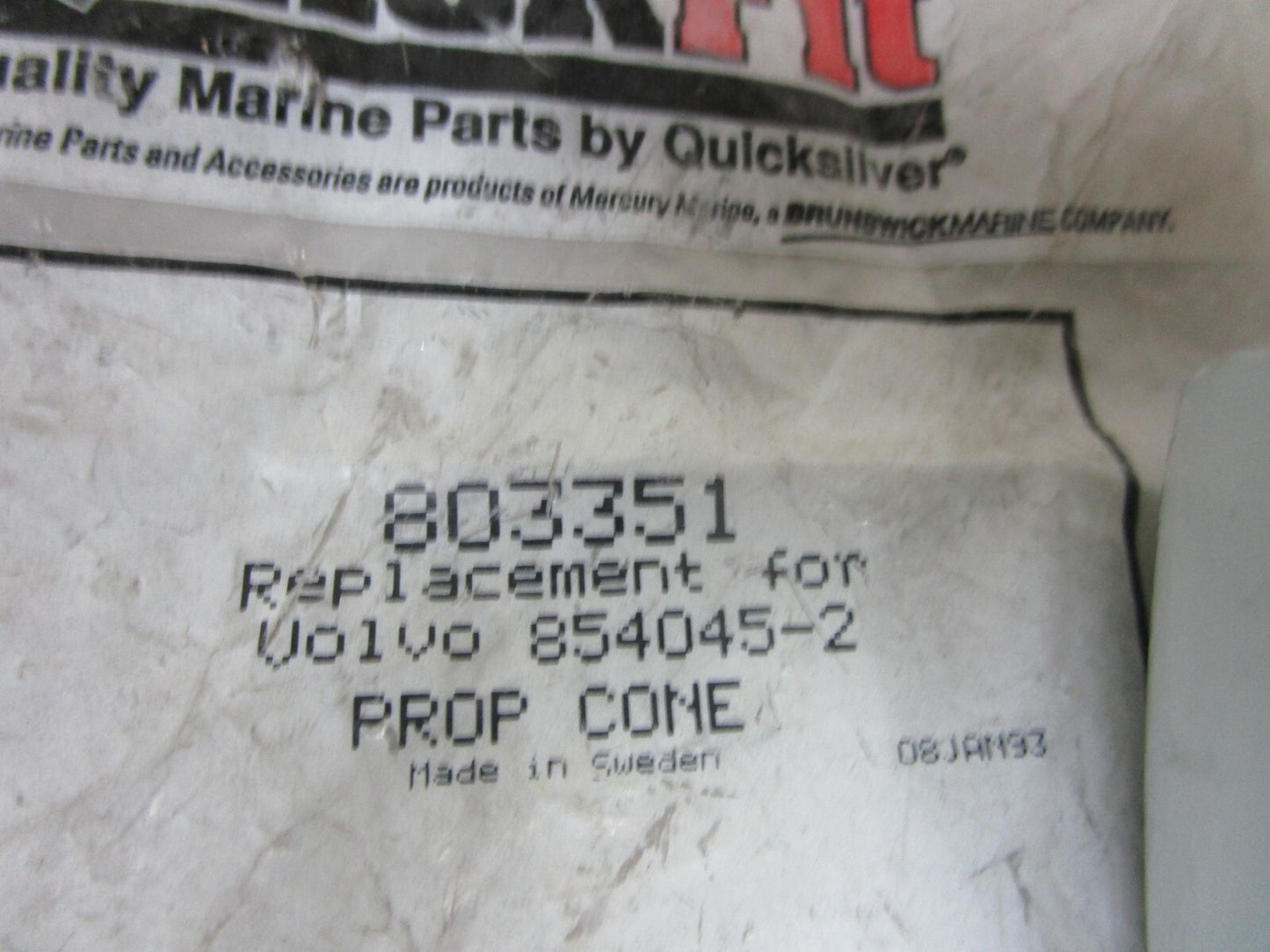 *NEW OEM* 0720 Mercury Quickfit Prop Cone 803351 Replaces: Volvo 854045-2