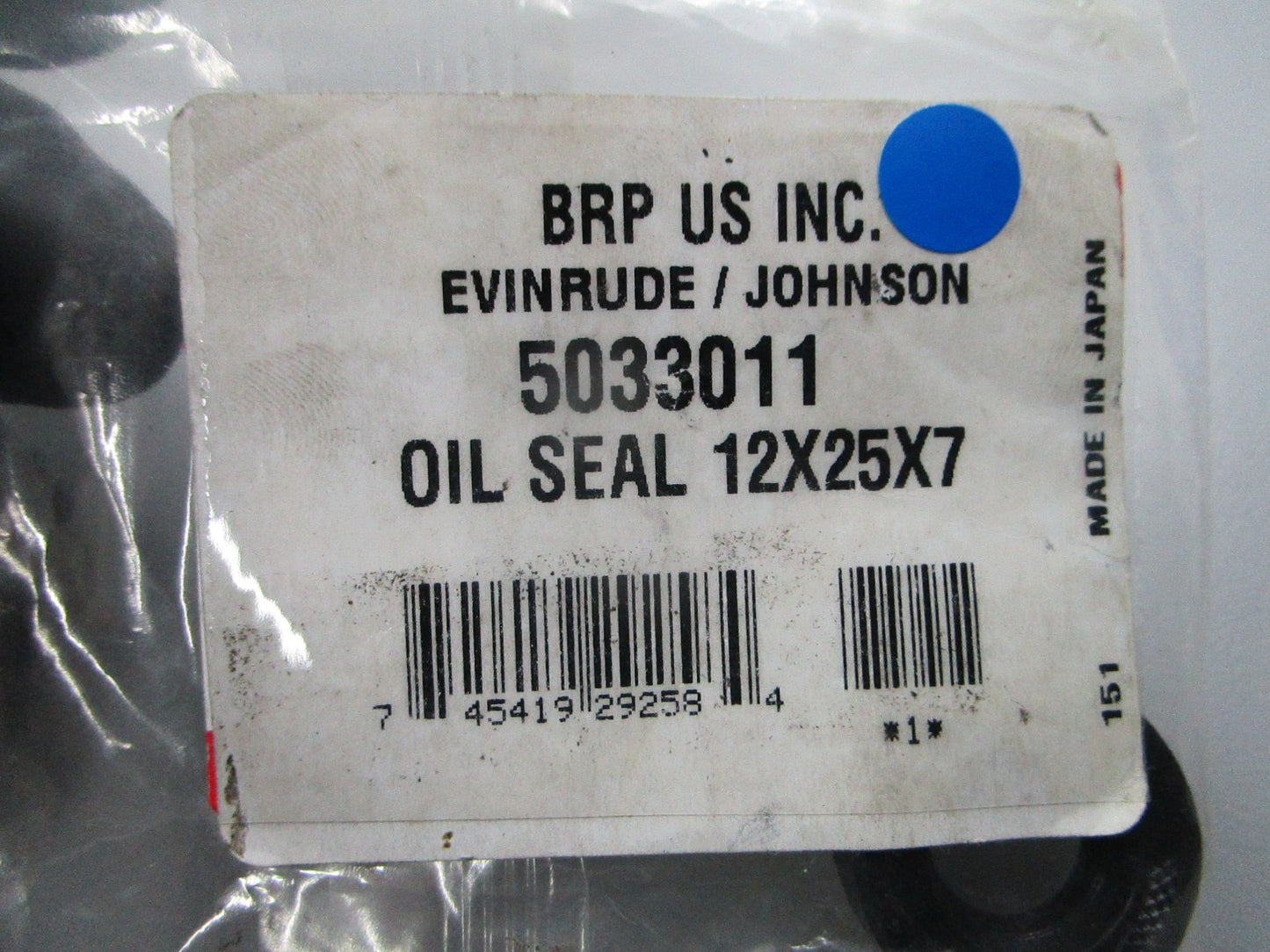 *NEW OEM* 0810 OMC Johnson Evinrude 12 x 25 x 7 Oil Seal 5033011