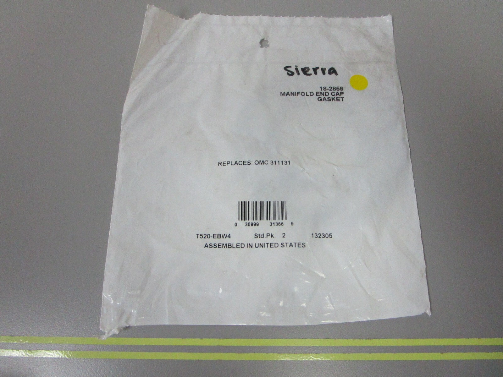 *NEW* 0810 Sierra 18-2858 Manifold End Cap Gasket Replaces: OMC 31131 031131