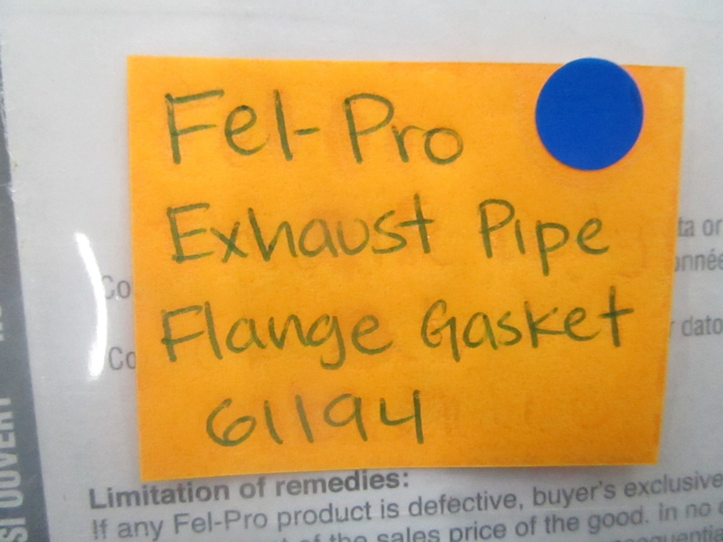 *NEW* 0810 Fel-Pro Exhaust Pipe Flange Gasket 61194