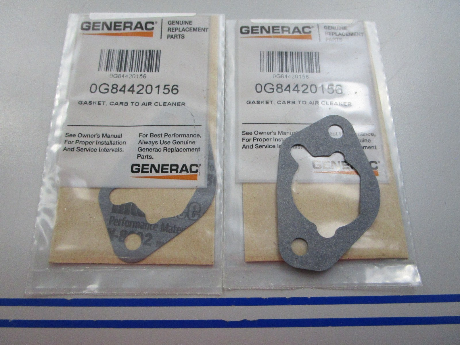 NEW OEM (LOT OF 2) 0G84420156 Generac Gasket 0810