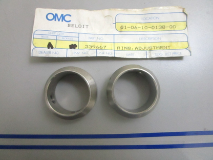 *NEW OEM* (LOT OF 2) 0810 OMC Johnson Evinrude Adjustment Ring 339667 0339667