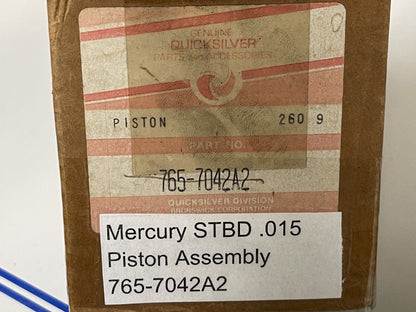 *NEW OEM* 0670 Mercury Quicksilver Piston Assembly .015 765-7042A2 765 7042A2