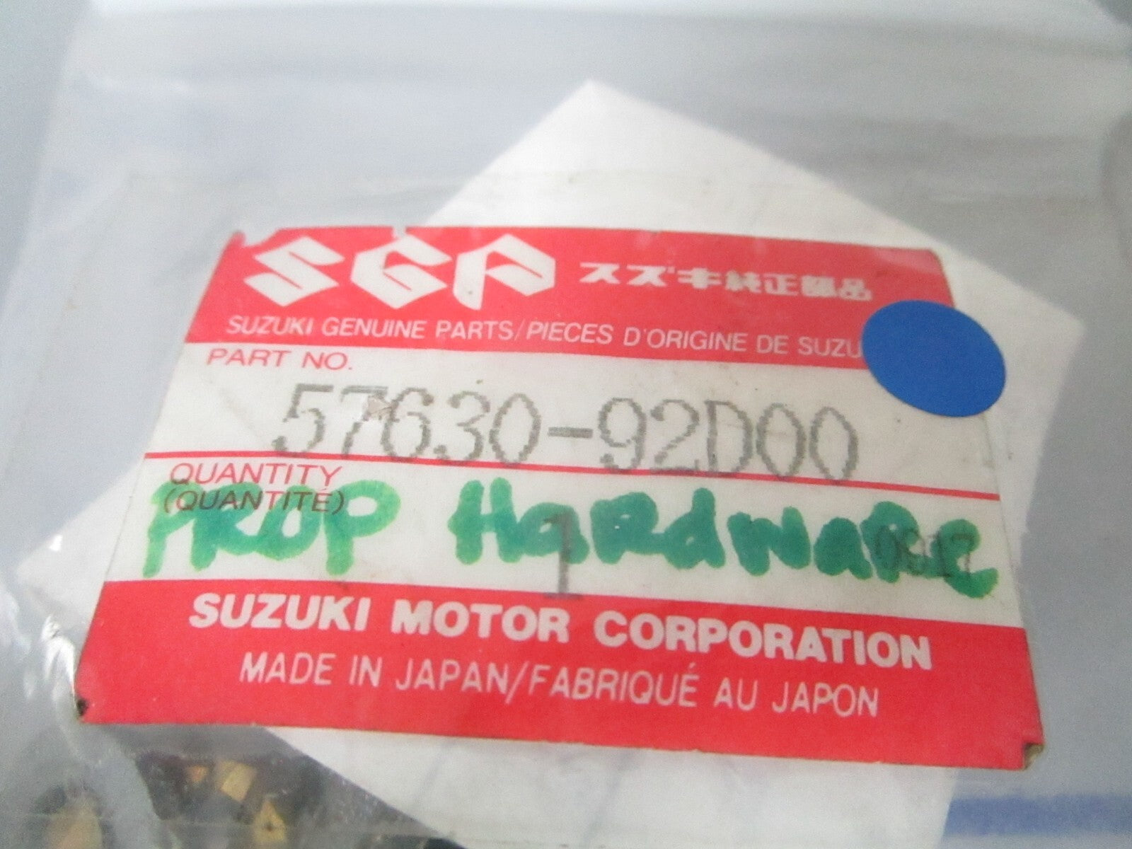*NEW OEM* 0810 Suzuki Prop Hardware 57630-92D00