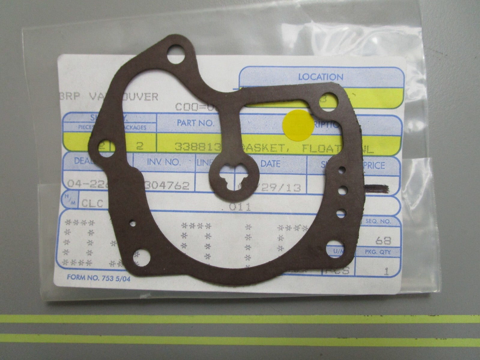 *NEW OEM* 0810 OMC Johnson Evinrude Float Bowl Gasket 338813 0338813
