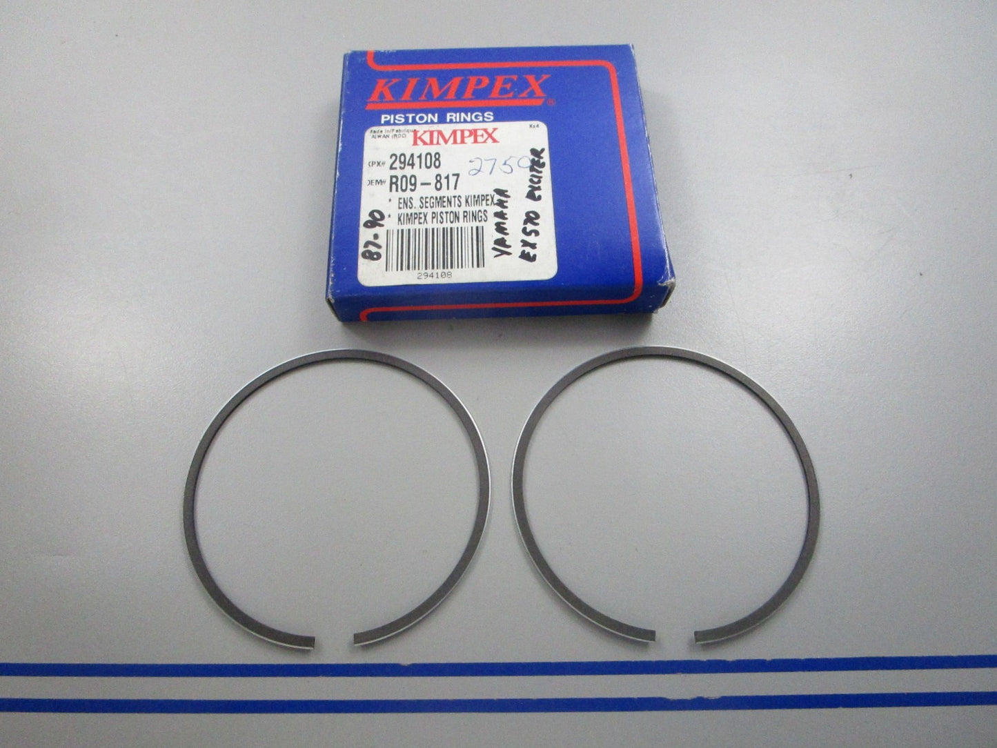NEW 294108 Replaces: R09-817 Kimpex 2 Piston Ring Set 0810