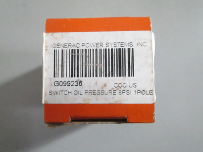 NEW OEM G099236 Generac 8PSI Oil Pressure Switch 0820
