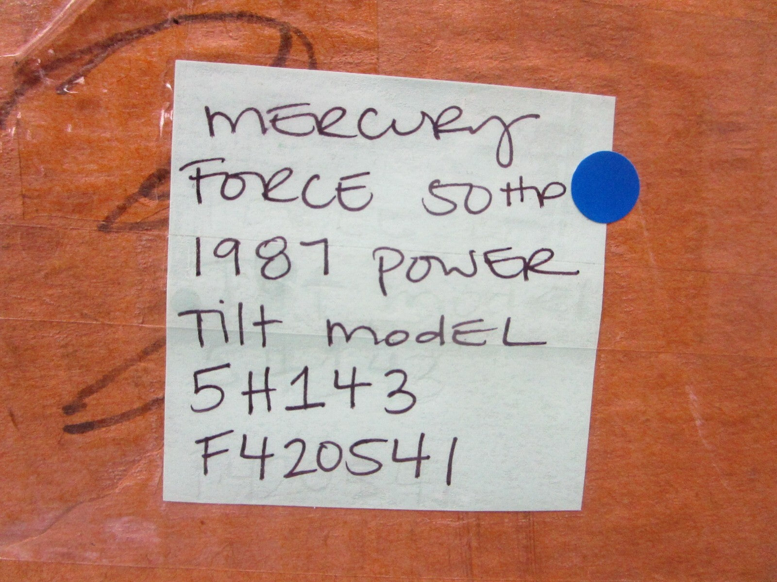 *NEW OEM* 0720 Mercury Force 1987 50hp Power Tilt Ay Model 5H143 F420541