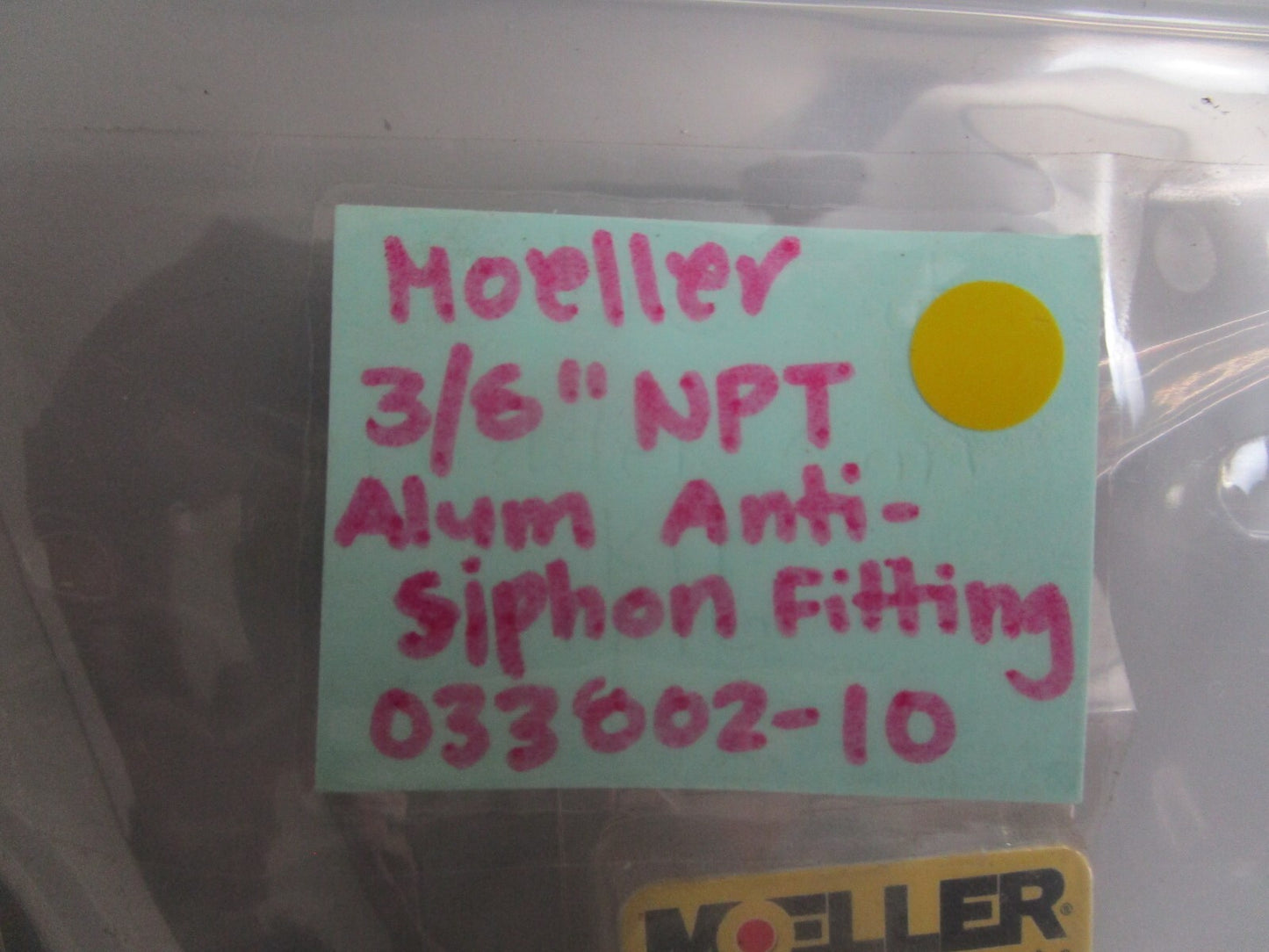 *NEW* 0810 Moeller 3/8" NPT Aluminum Anti-Siphon Fitting 033802-10