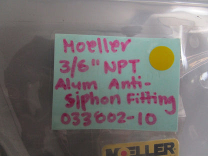 *NEW* 0810 Moeller 3/8" NPT Aluminum Anti-Siphon Fitting 033802-10