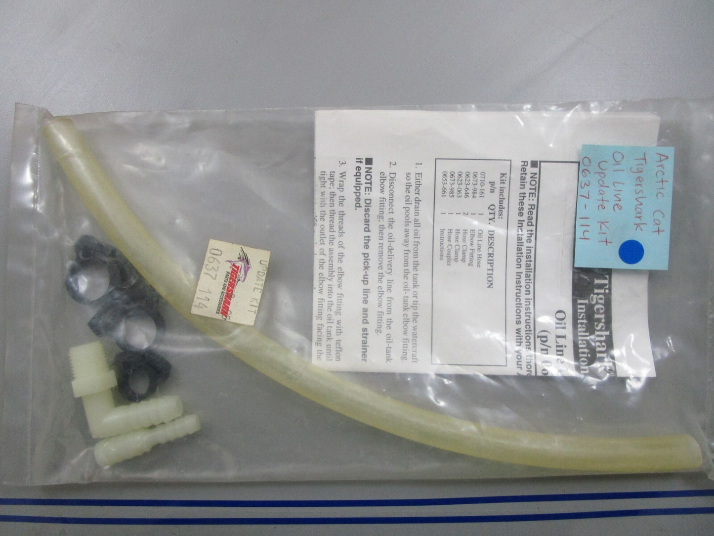 *NEW OEM* 0770 Arctic Cat Tigershark Oil Line Updata Kit 0637-114