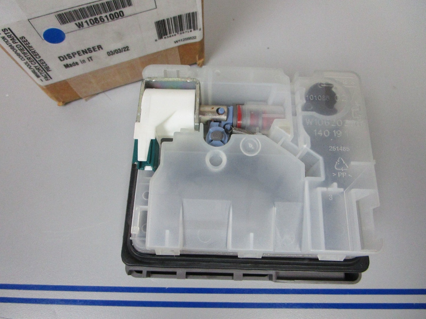 NEW OEM W10861000 Whirlpool Dishwasher Detergent Dispenser 0720