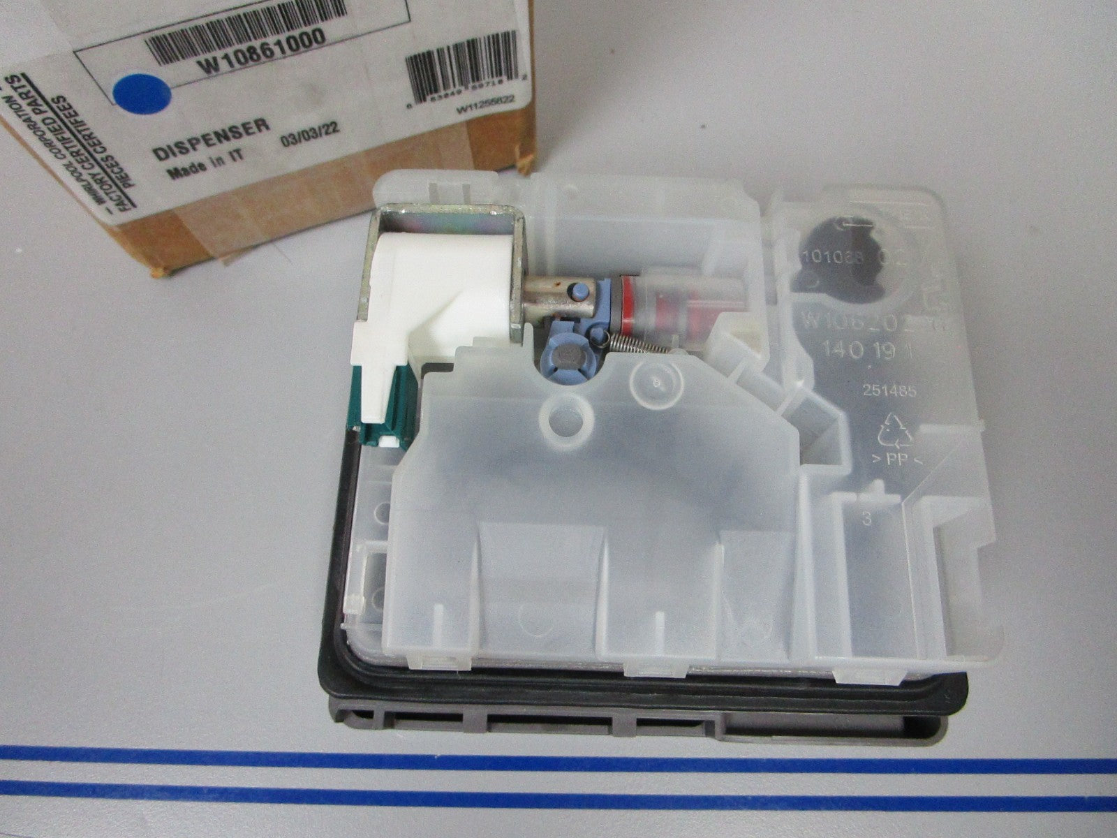 NEW OEM W10861000 Whirlpool Dishwasher Detergent Dispenser 0720