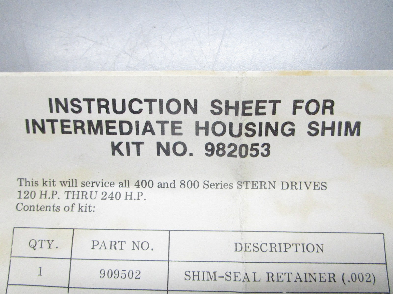 *NEW OEM* 0820 OMC Johnson Evinrude Shim Kit 982053 0982053