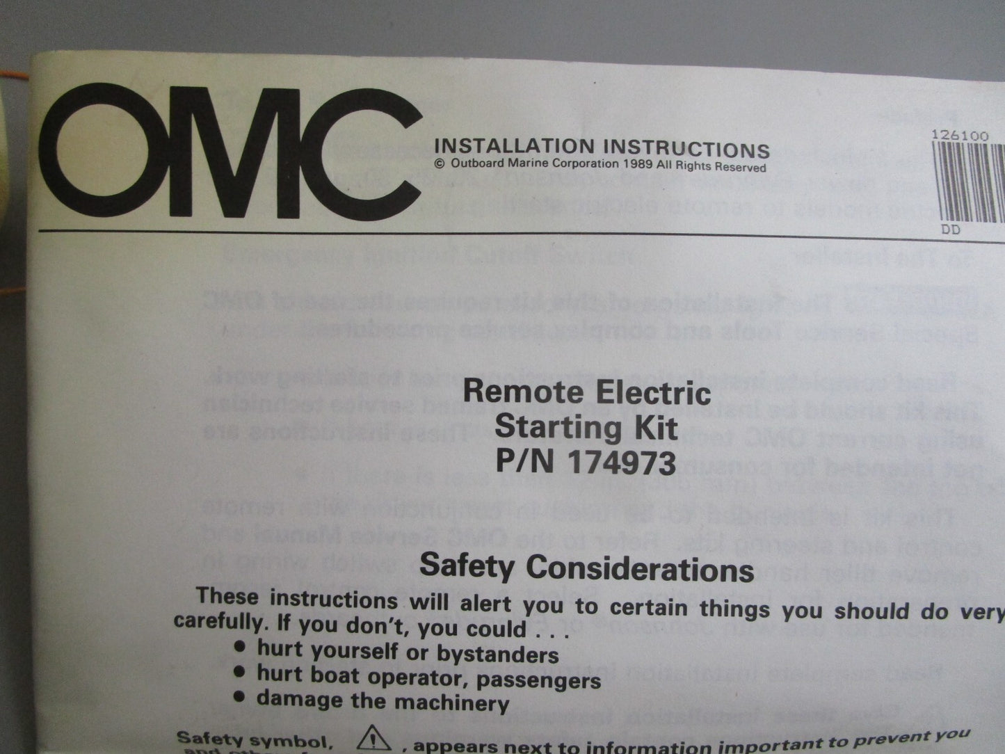 *NEW OEM* 0820 OMC Johnson Evinrude Remote Start Kir 174973 0174973