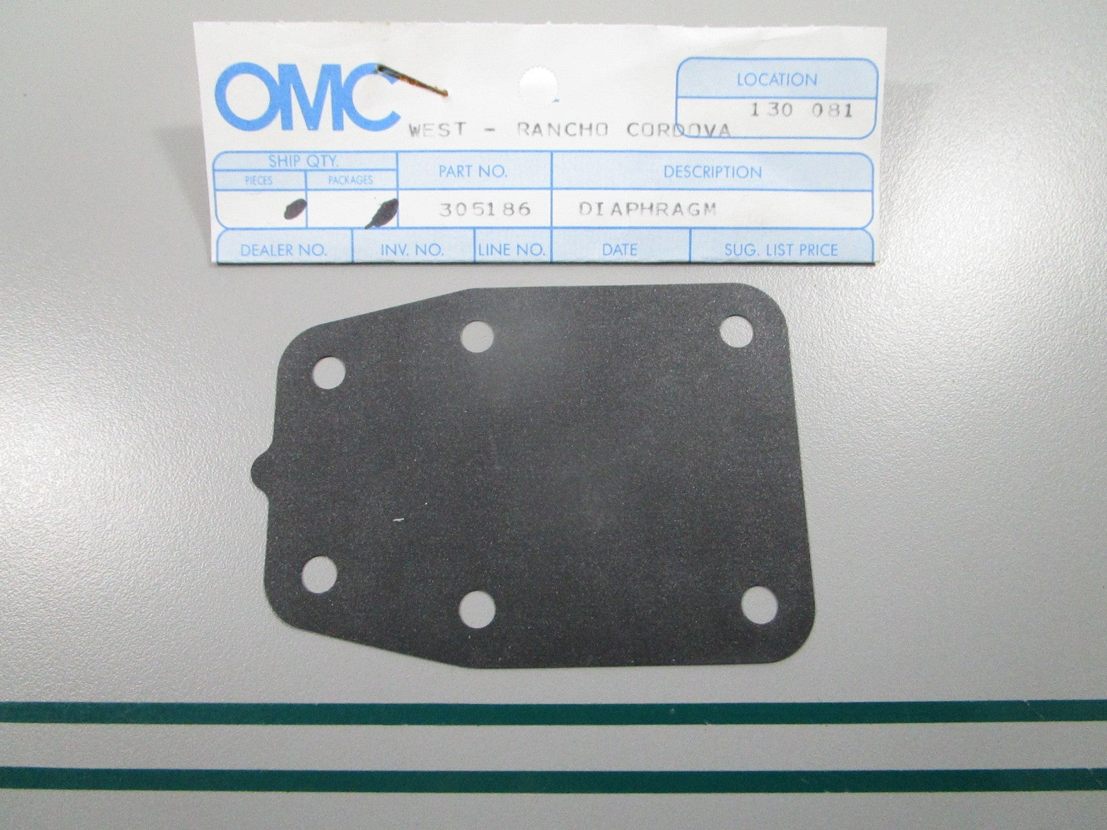 NEW OEM 305186 0305186 OMC Johnson Evinrude Diaphragm 0810