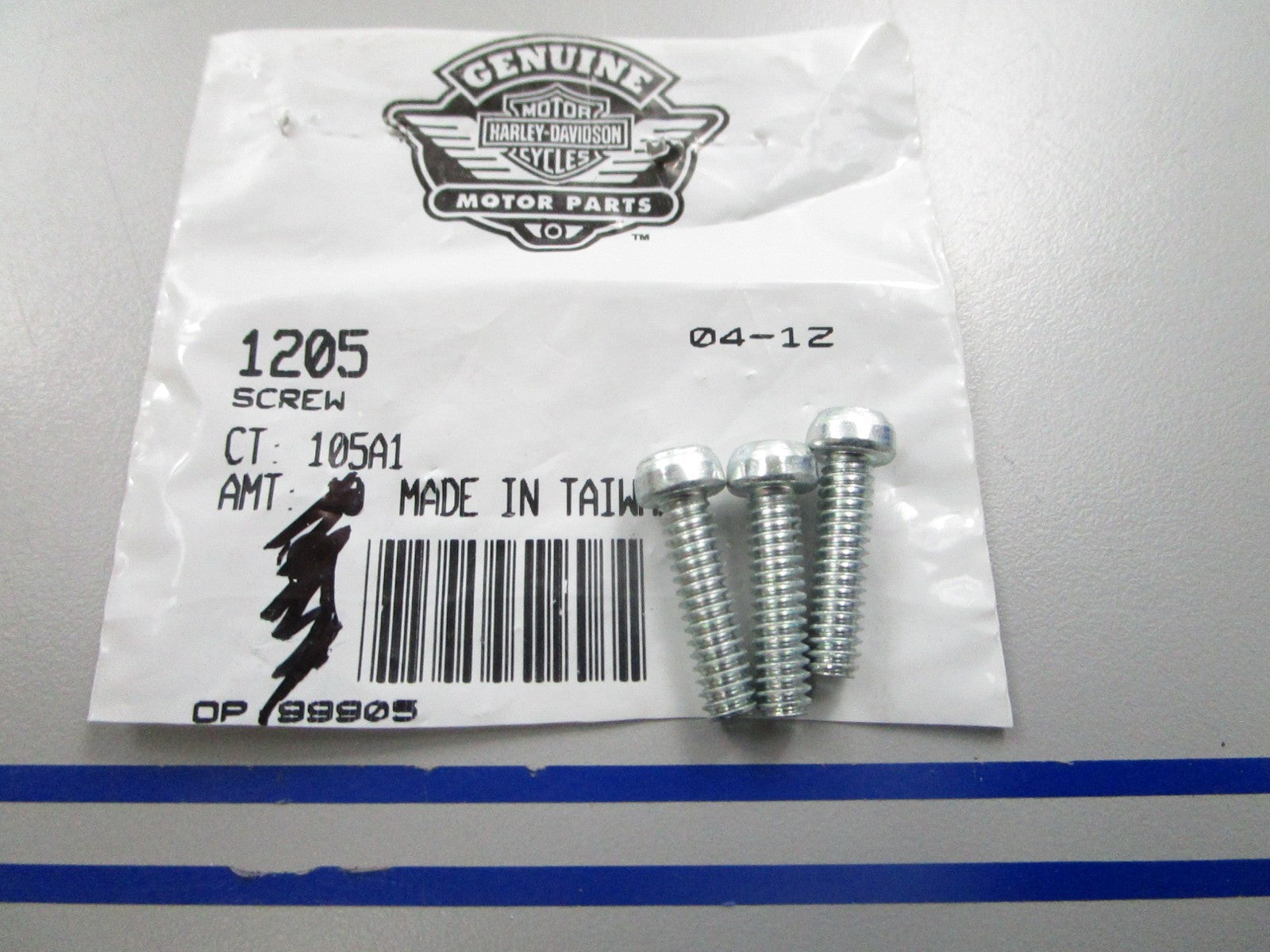 *NEW OEM* (LOT OF 3) 0810 Harley Davidson Screw 1205