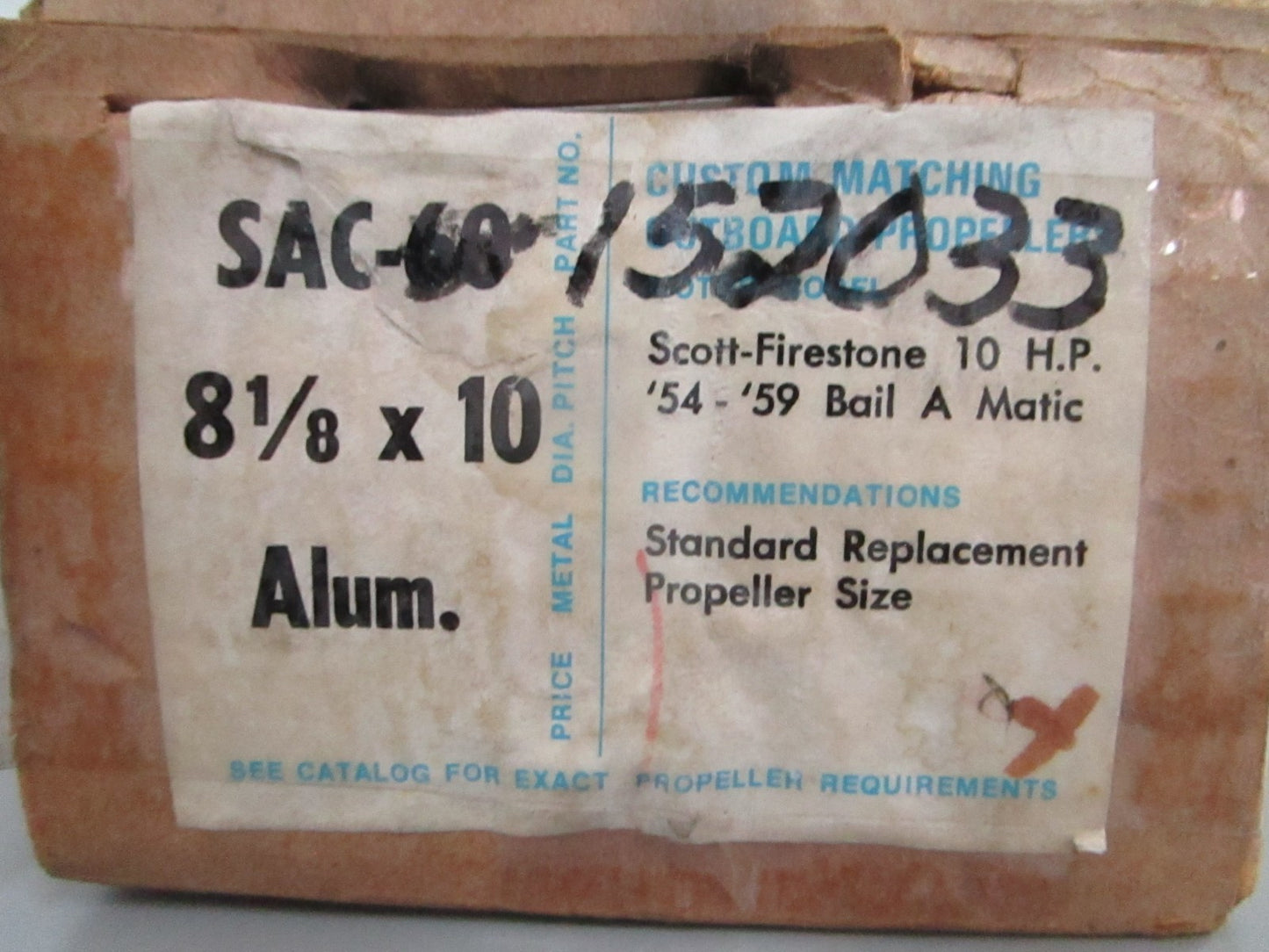 NEW SAC-60 Michigan 8⅛ × 10 Propeller 0820