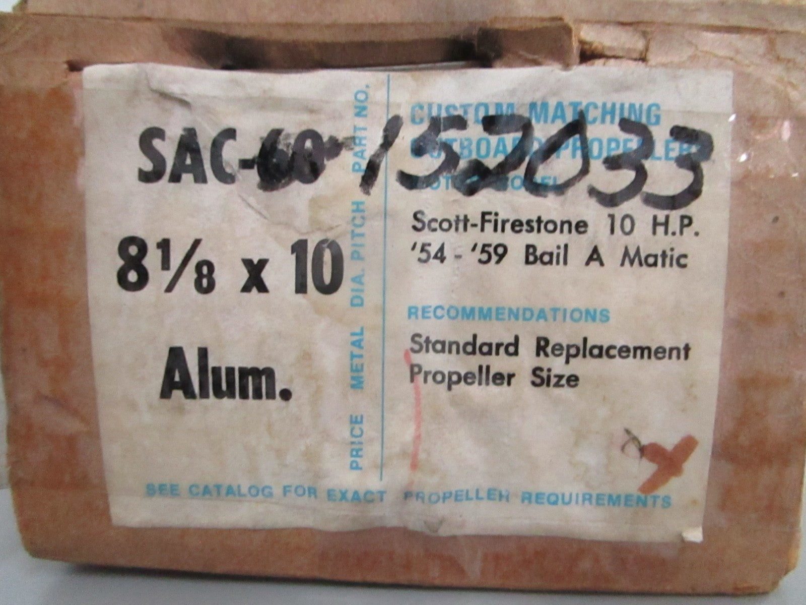 NEW SAC-60 Michigan 8⅛ × 10 Propeller 0820