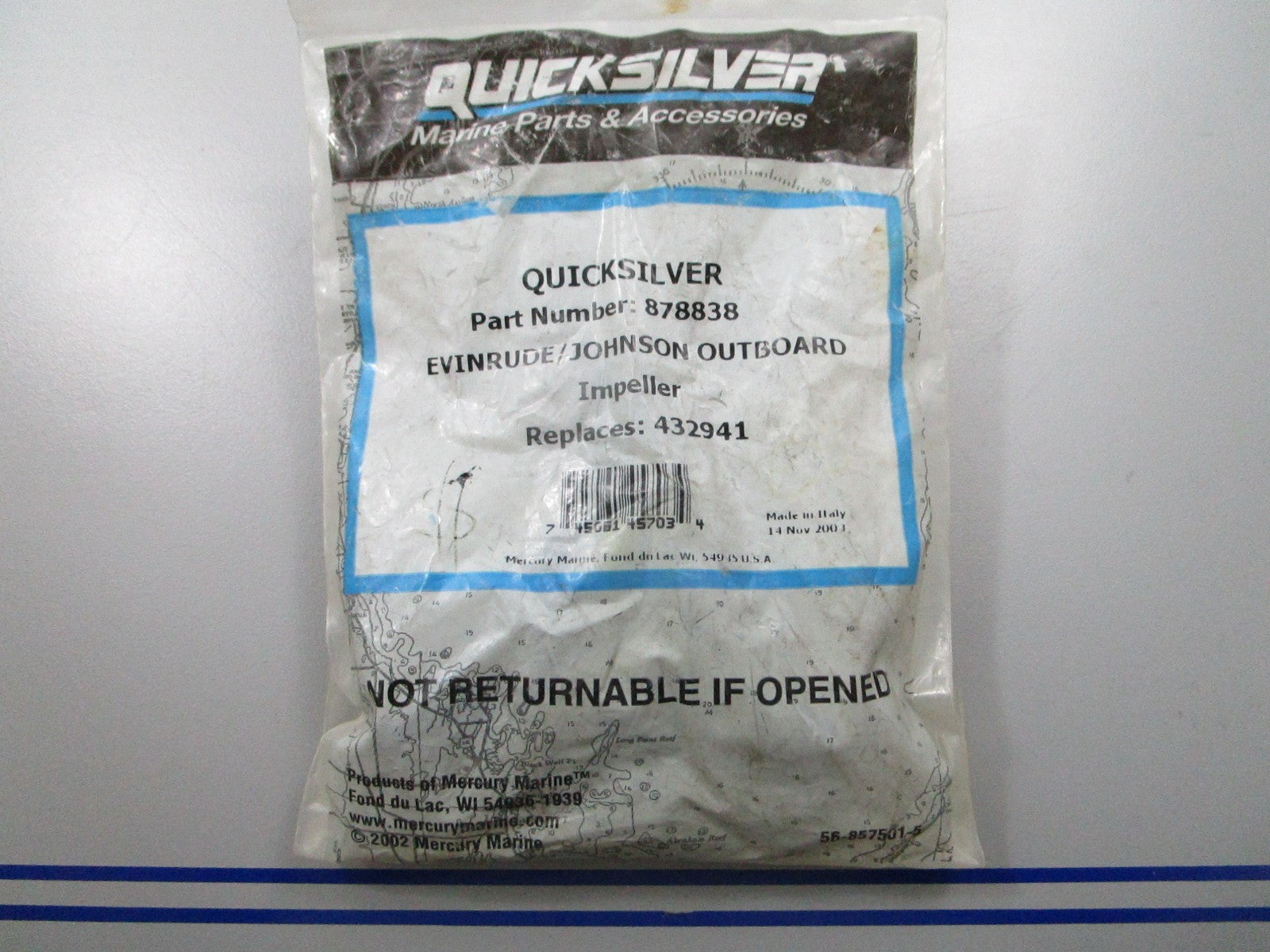 *NEW OEM* 0810 Mercury Quicksilver Impeller 878838