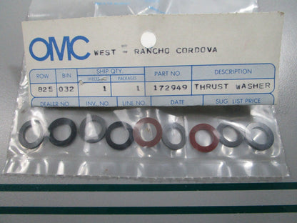NEW OEM 172949 0172949 OMC Johnson Evinrude Thrust Washer Set 0810