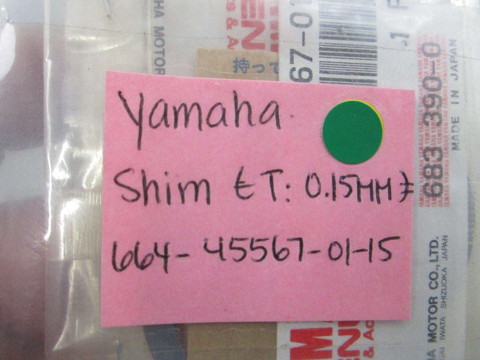 NEW OEM (LOT OF 5) 664-45567-01-15 Yamaha  Shim (T: 0.15mm) 0810