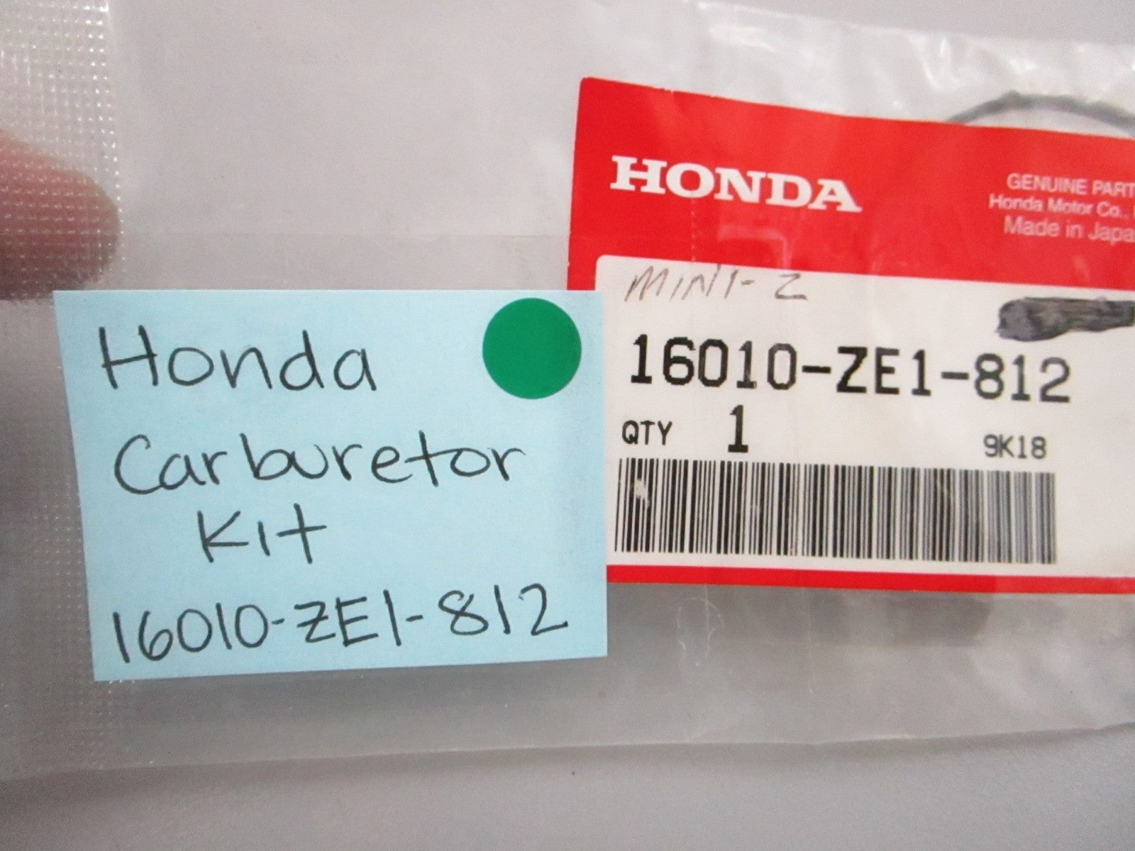NEW OEM 16010-ZE1-812 Honda Carburetor Kit 0810